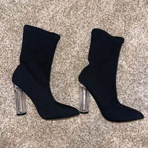 Women’s Black Heeled Sock Boots